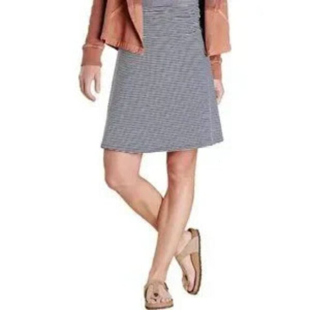 Toad & Co Chaka Skirt Gray and White Stripes Size Extra Large
